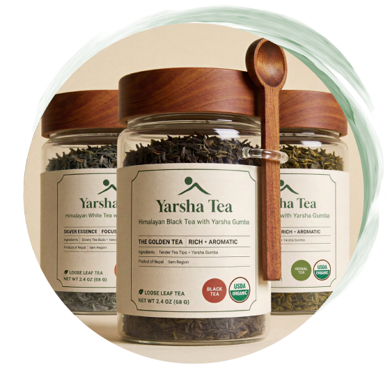 three glass jars with tea