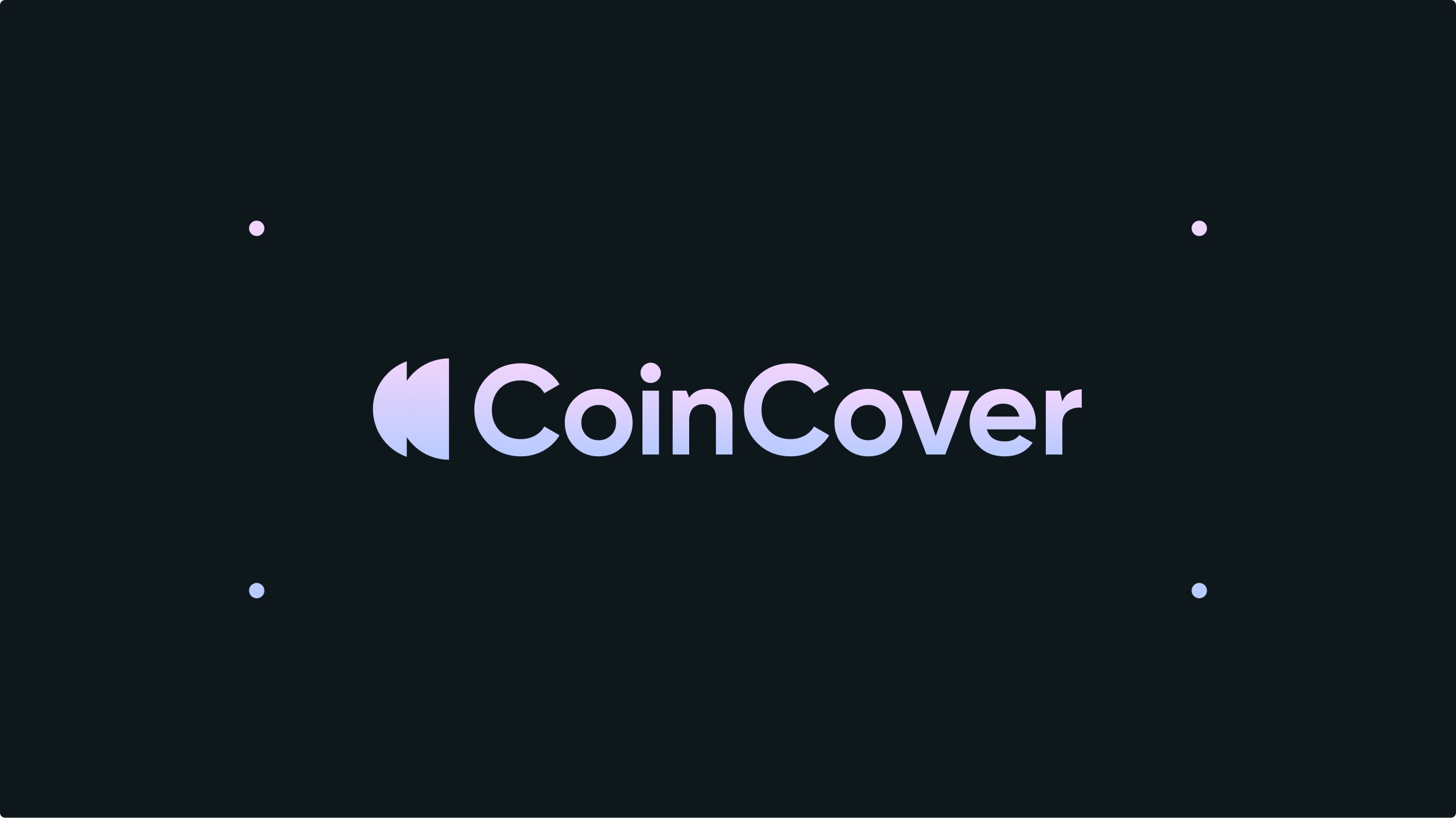 CoinCover logo on a dark dot-pattern background