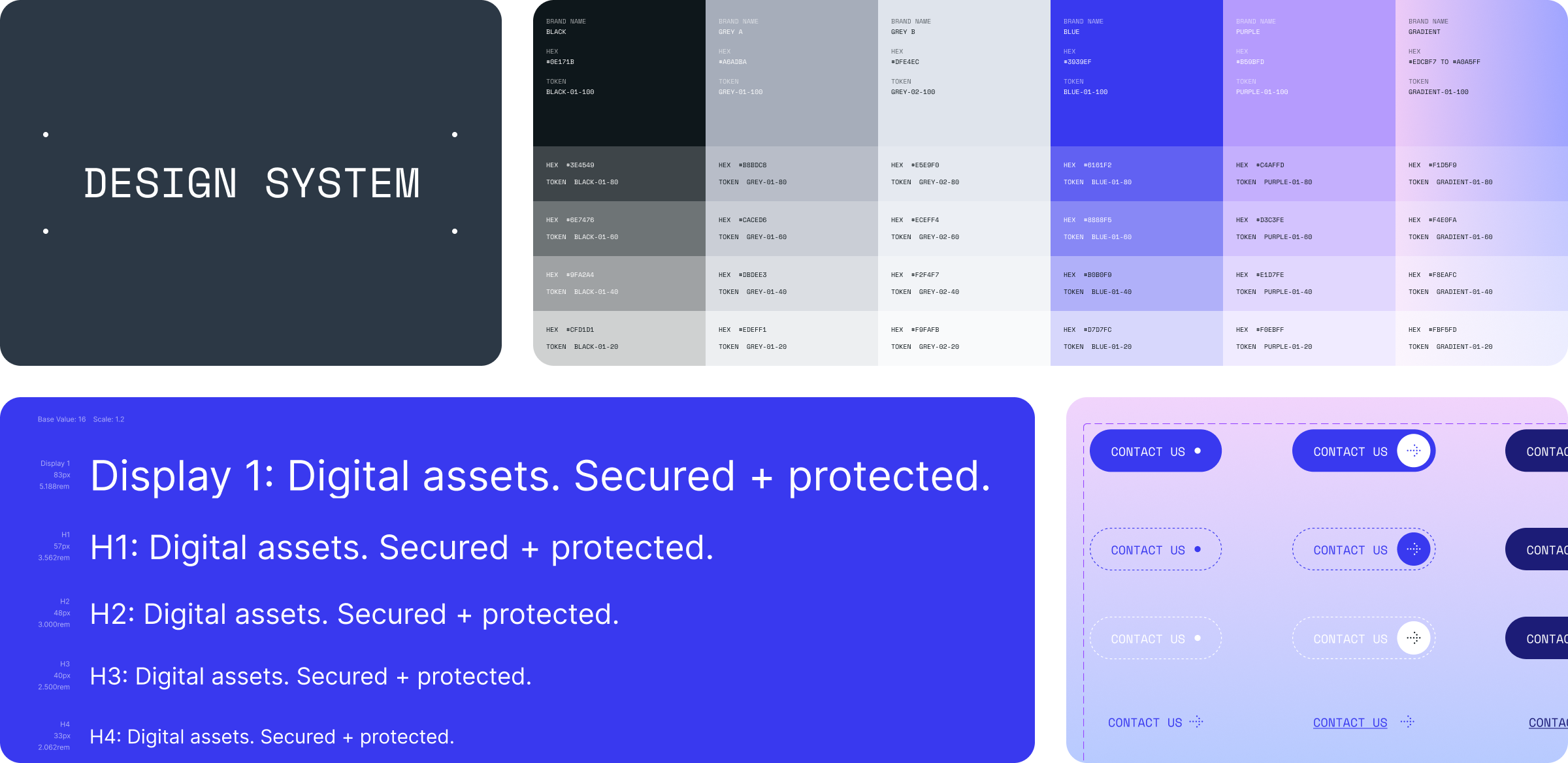 CoinCover design system: colour, type, components and grid
