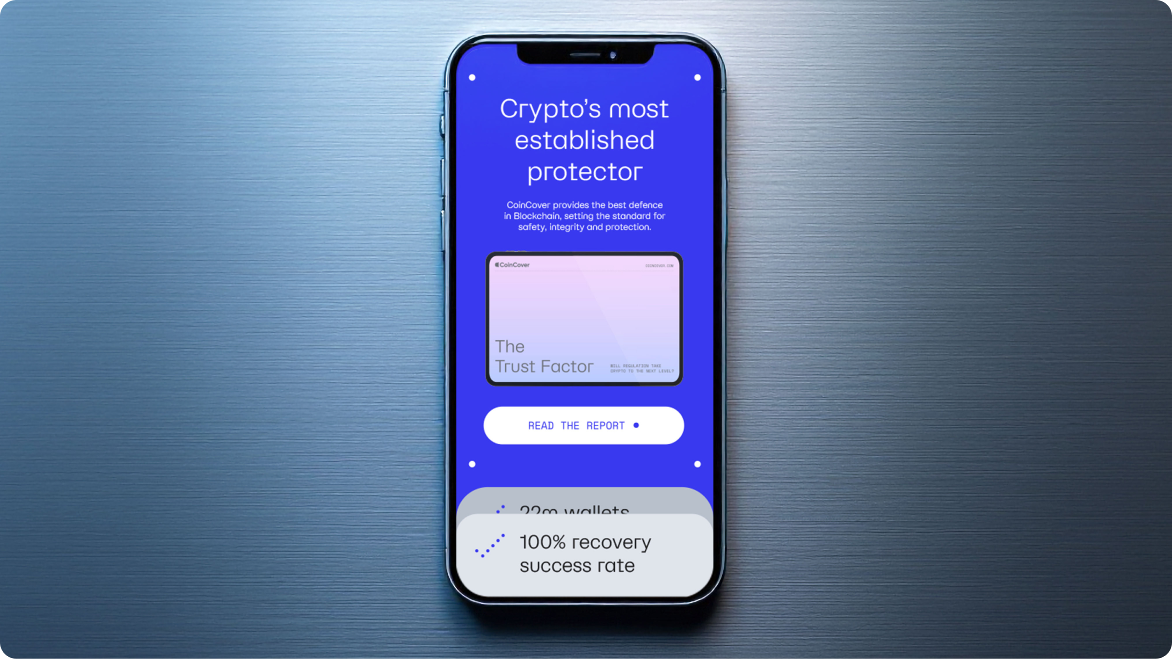 CoinCover mobile website on an iPhone