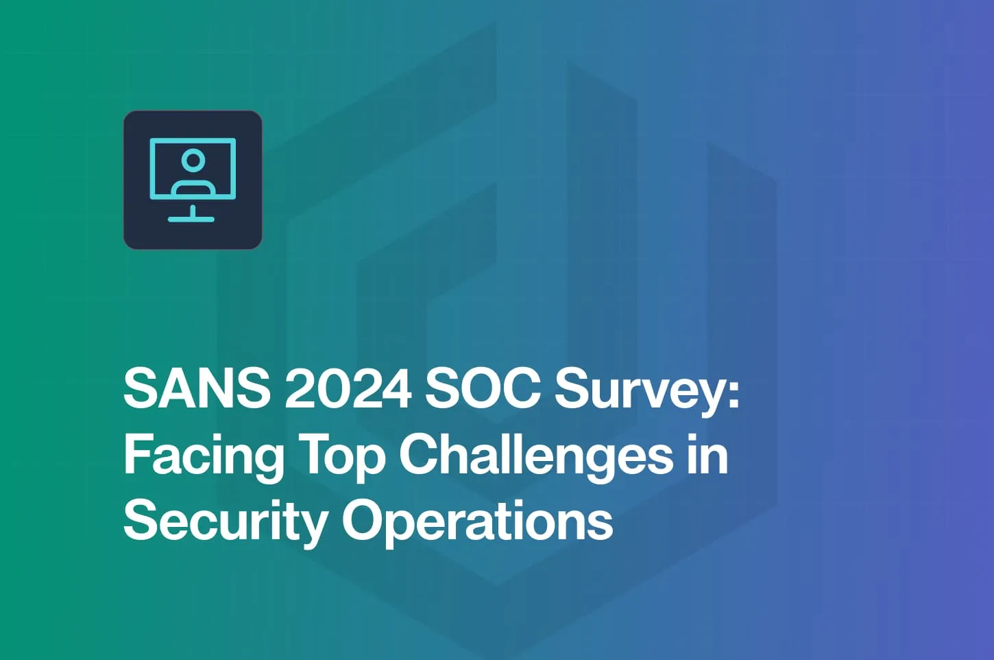 A blue and white image of a computer screen with the words "VANS 2021 SOC Survey: Racing Top Challenges in Security Operations" written on it.