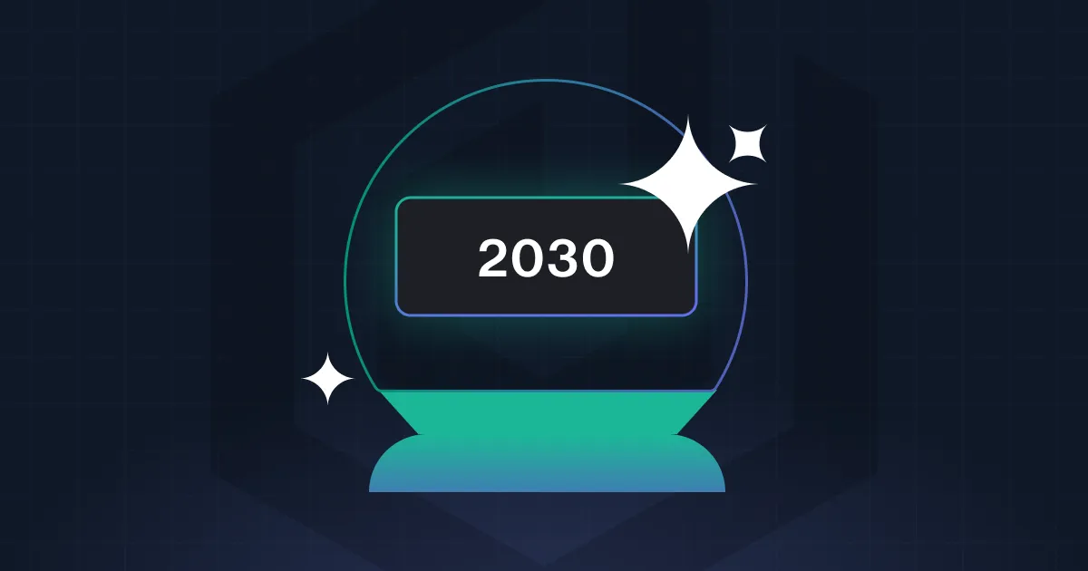 Dropzone AI 2030 futuristic SOC visualization featuring computer monitor with 2030 branding for security operations