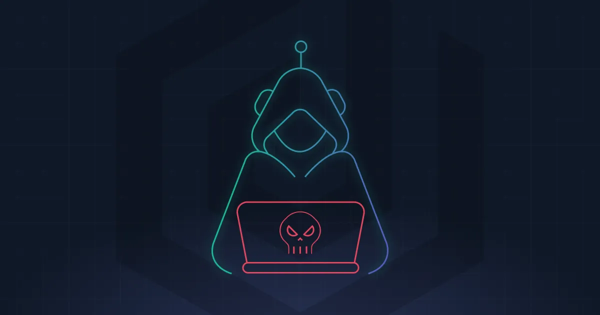 A computer monitor with a robot on it.