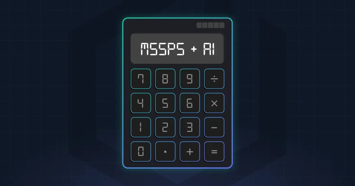 A calculator with the letters MSSP+AI on the screen.