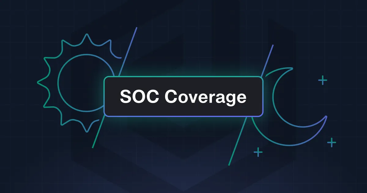 A blue and green graphic with the words SOCc Coverage.