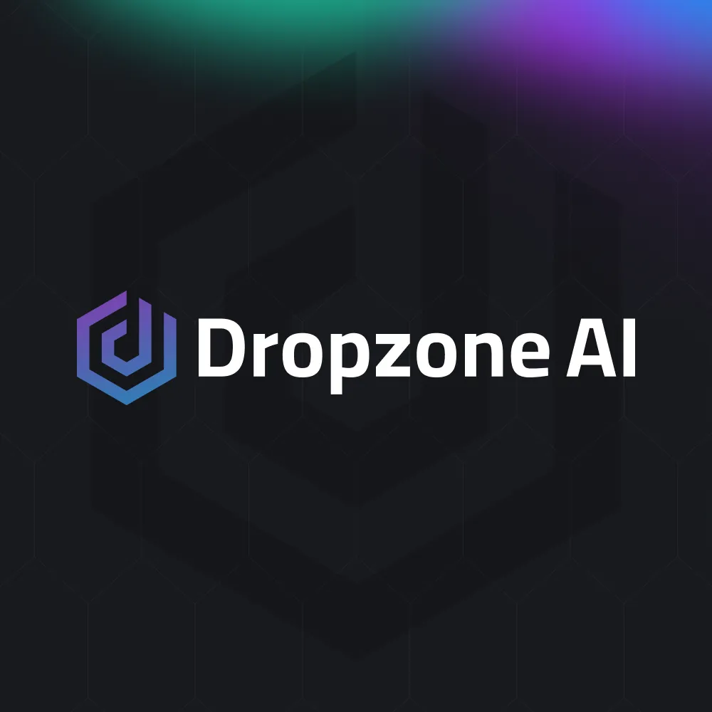 A logo for a company called Dropzone AI.
