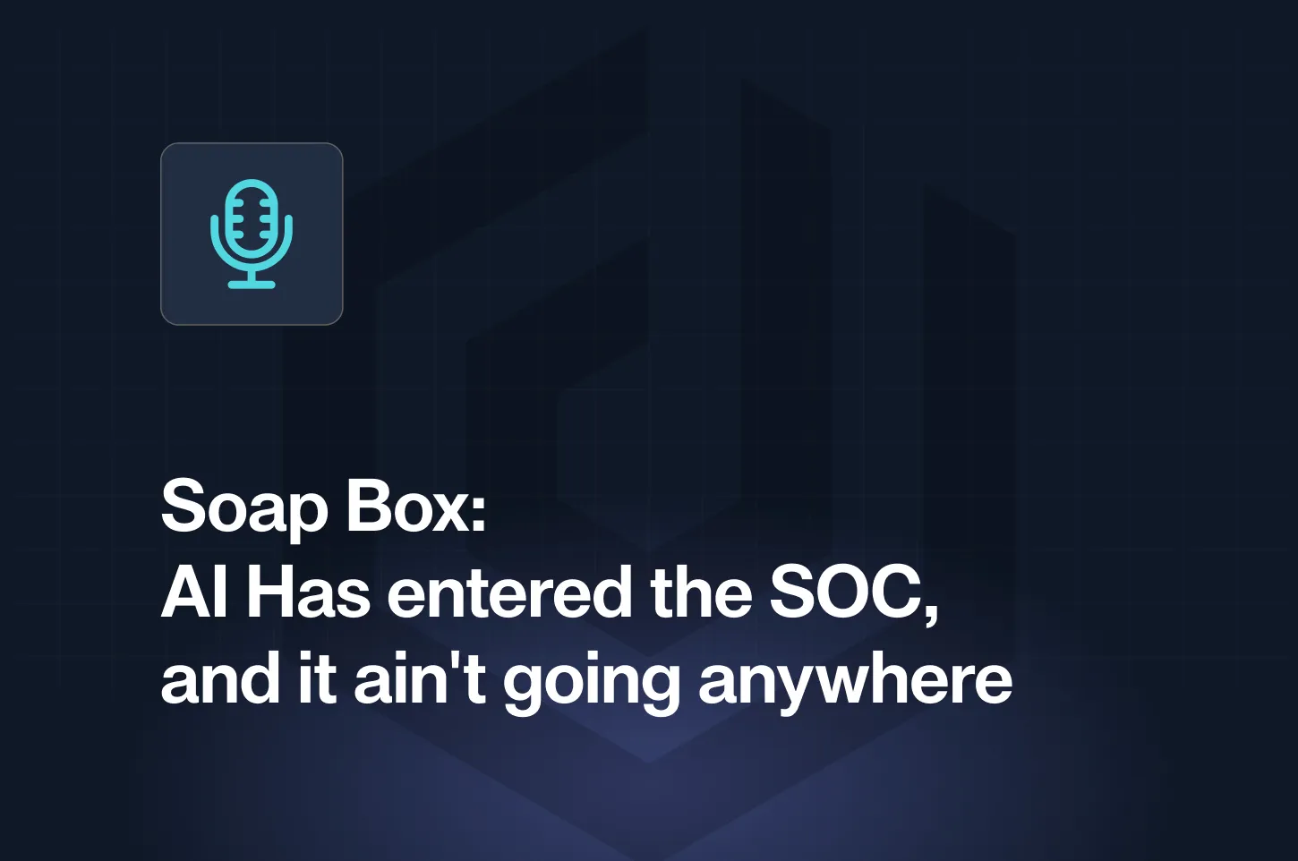 Risky Business podcast logo featuring a microphone with blue and white branding for the Soap Box edition about AI in SOC