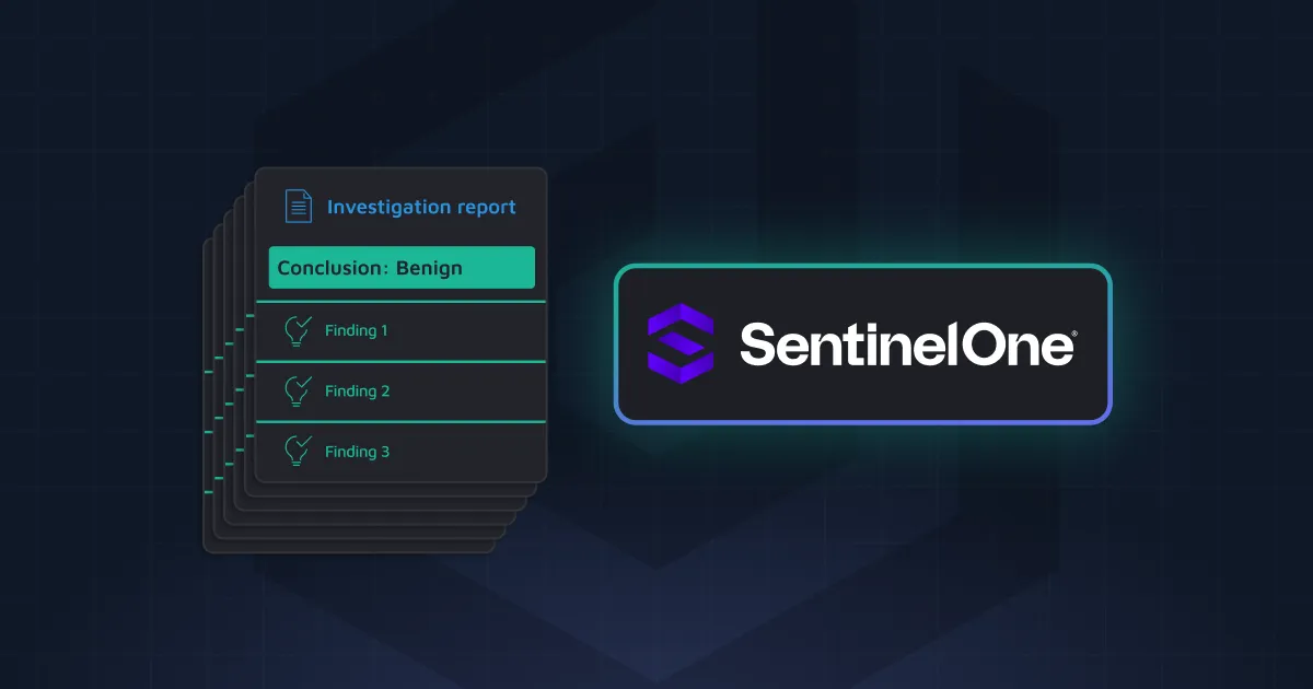 Dropzone AI SentinelOne integration logo featuring blue and green security branding for endpoint detection