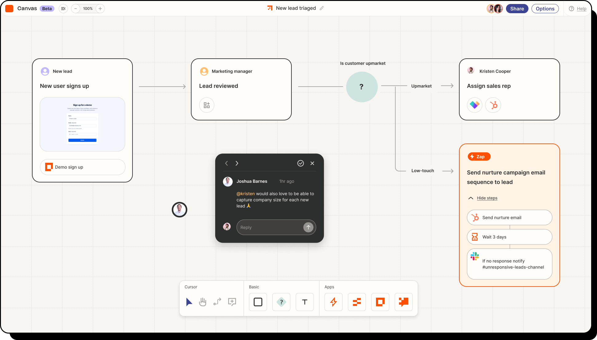 screenshot of zapier zap workflow