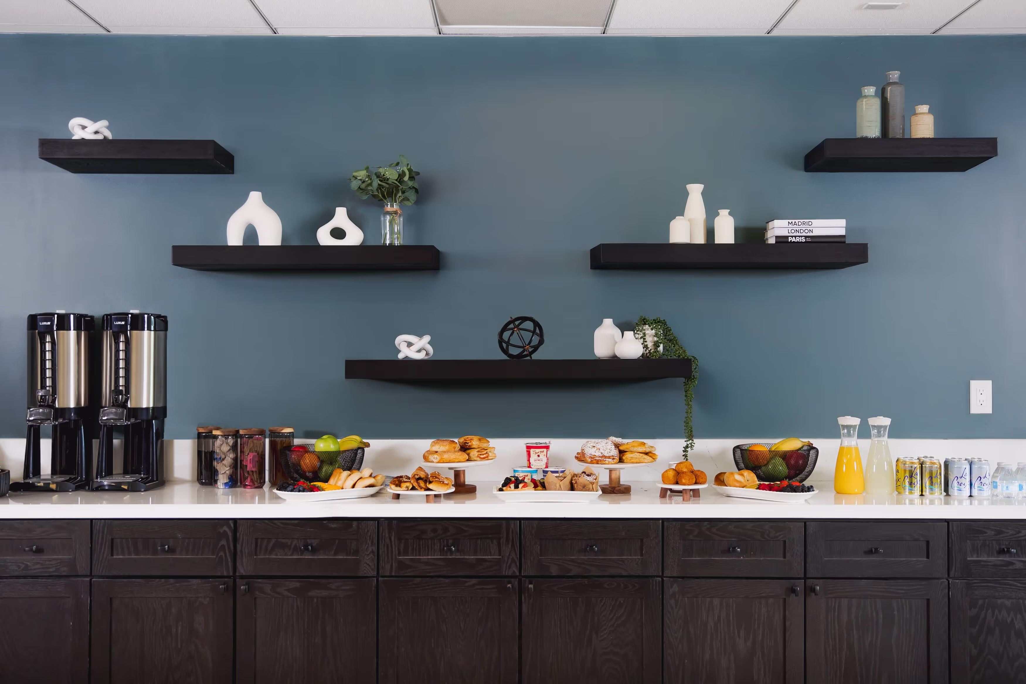 Food and beverage buffet for office workers