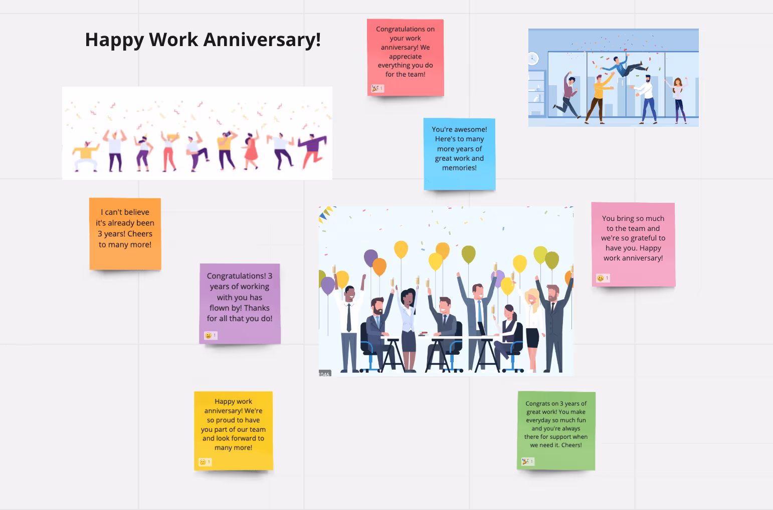 Peer recognition miro board example