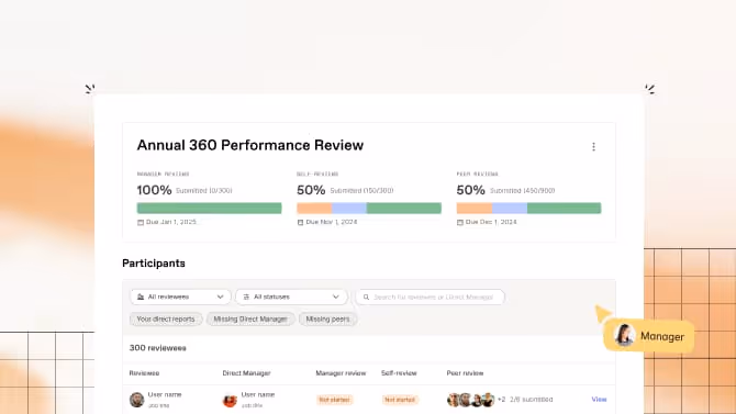 A Workleap Performance product image showing 360 review capability.