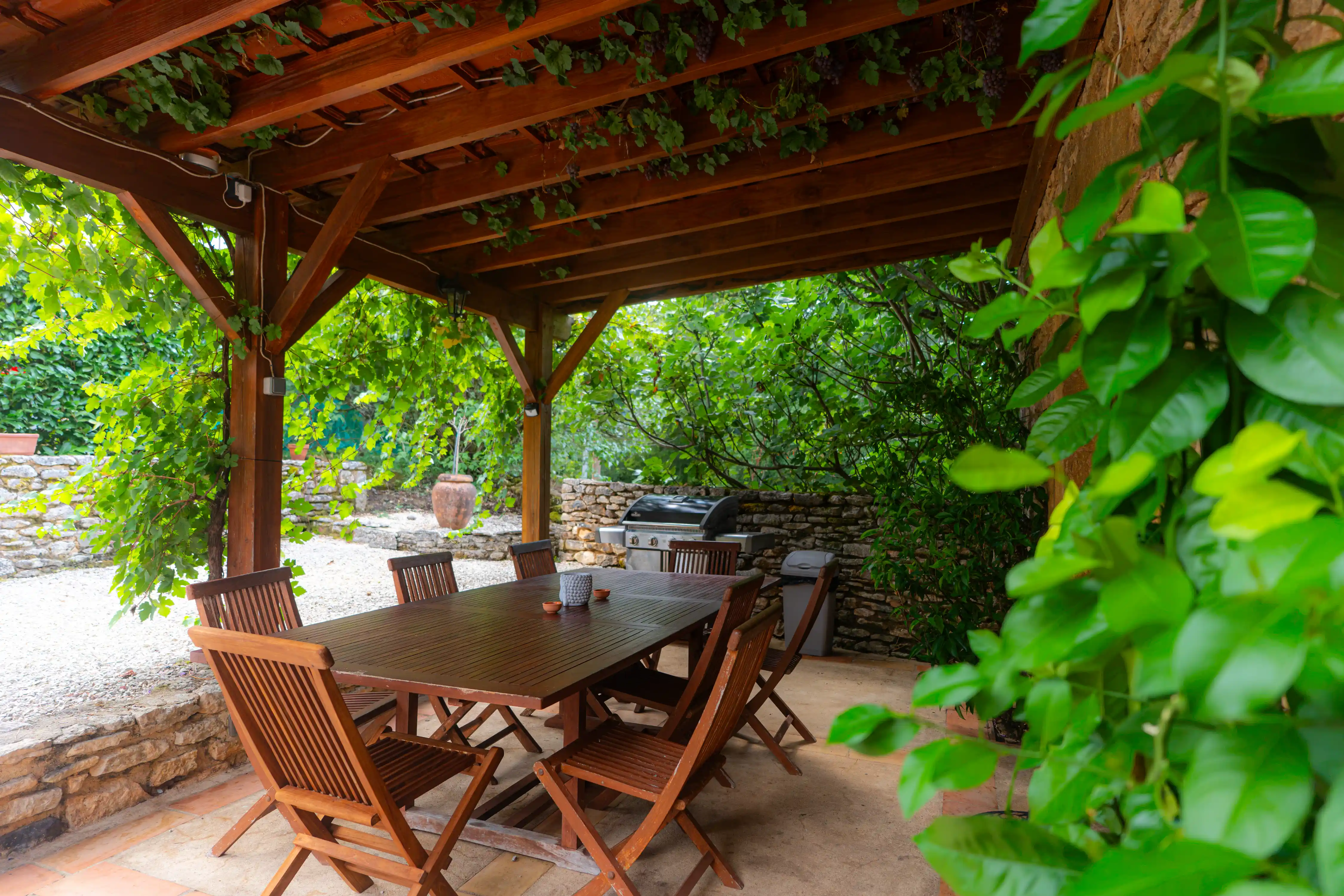 Photo terrasse du gîte Mimosa de 8 personnes