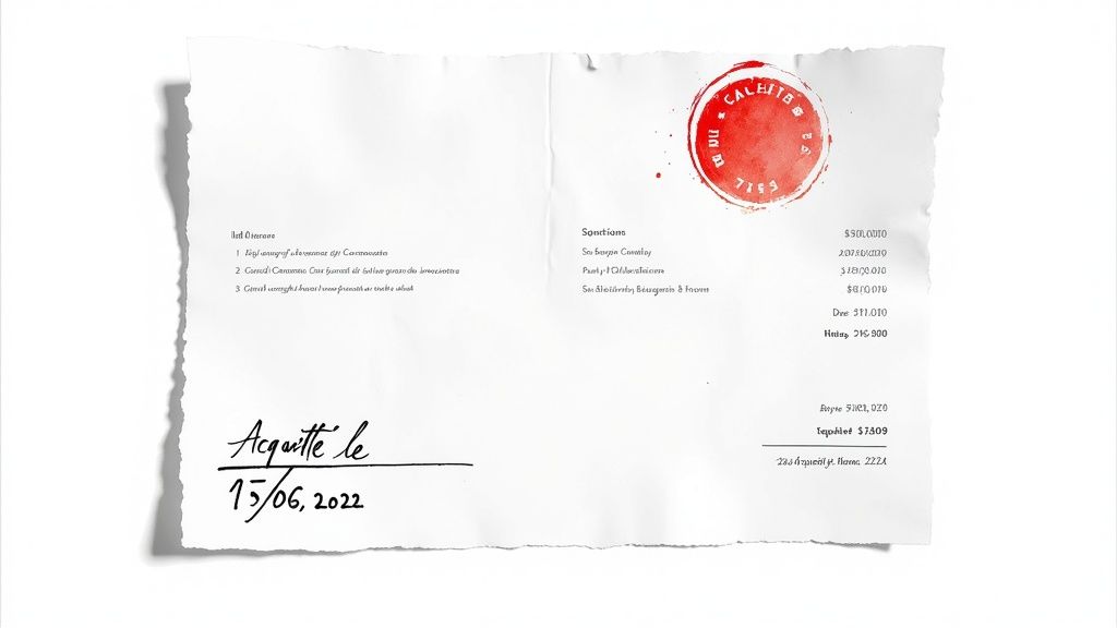 Facture de Services Professionnels avec Cachet et Signature
