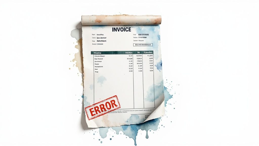 Facture d'avoir pour erreur de facturation