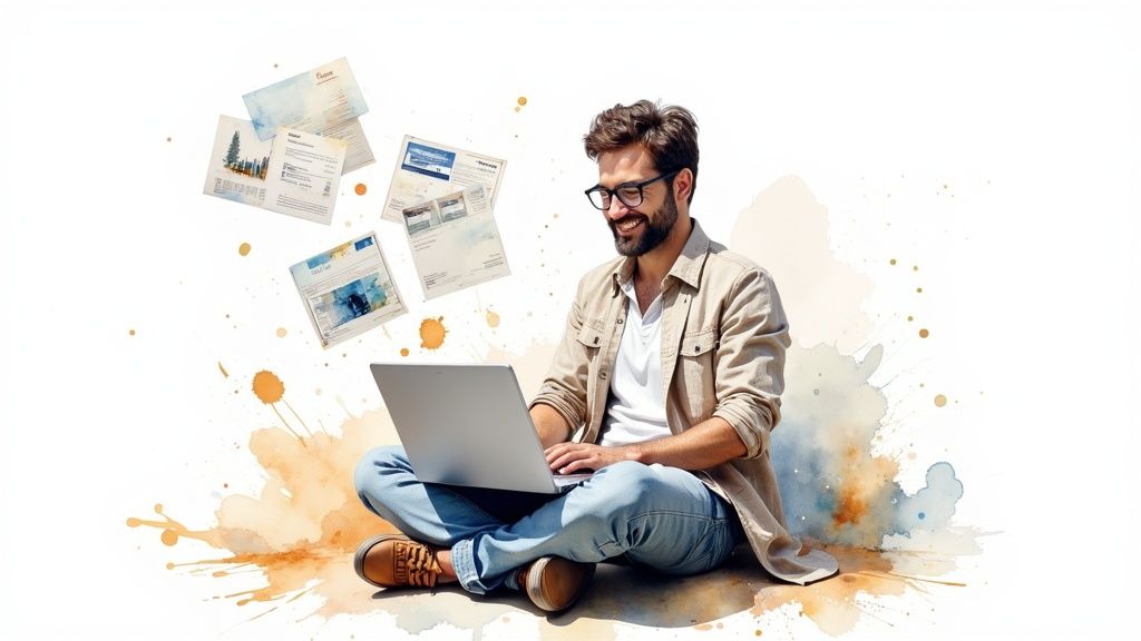 Tableau de bord de logiciel de facturation avec des graphiques clairs et une interface simple