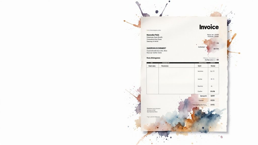 Une main tenant une carte de visite professionnelle avec des icônes de contact