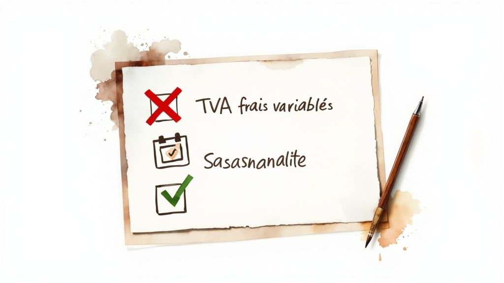 Tableau blanc avec des calculs financiers et des graphiques indiquant des erreurs ou des ajustements à faire.
