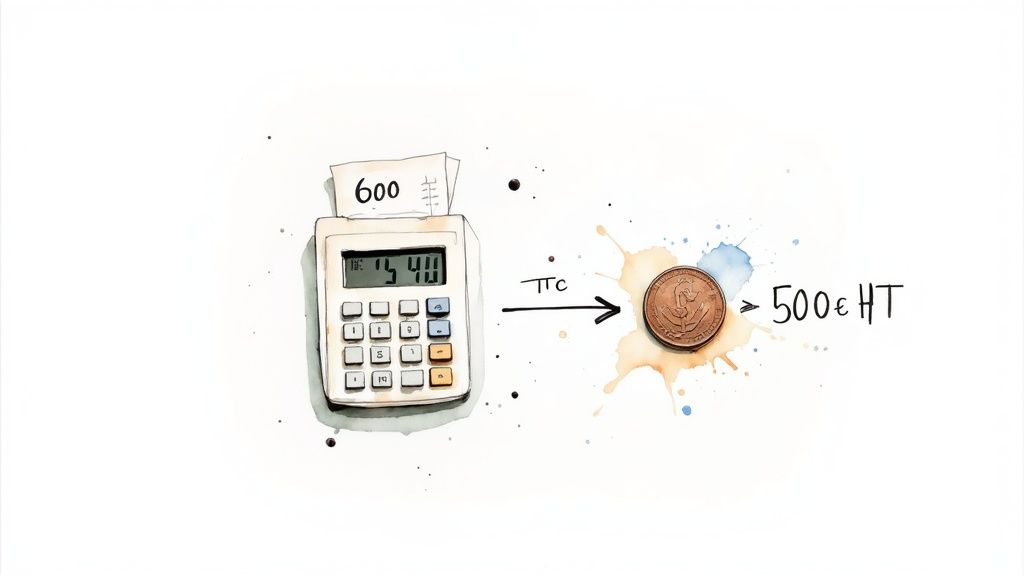 Personne utilisant une calculatrice pour effectuer des calculs financiers