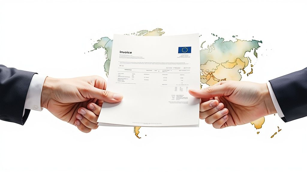 Drapeaux de l'Union Européenne symbolisant les échanges intracommunautaires