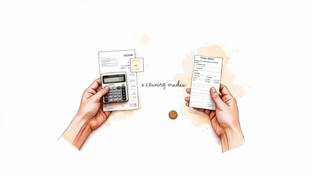 Une calculatrice et des graphiques symbolisant l'analyse financière d'une entreprise.