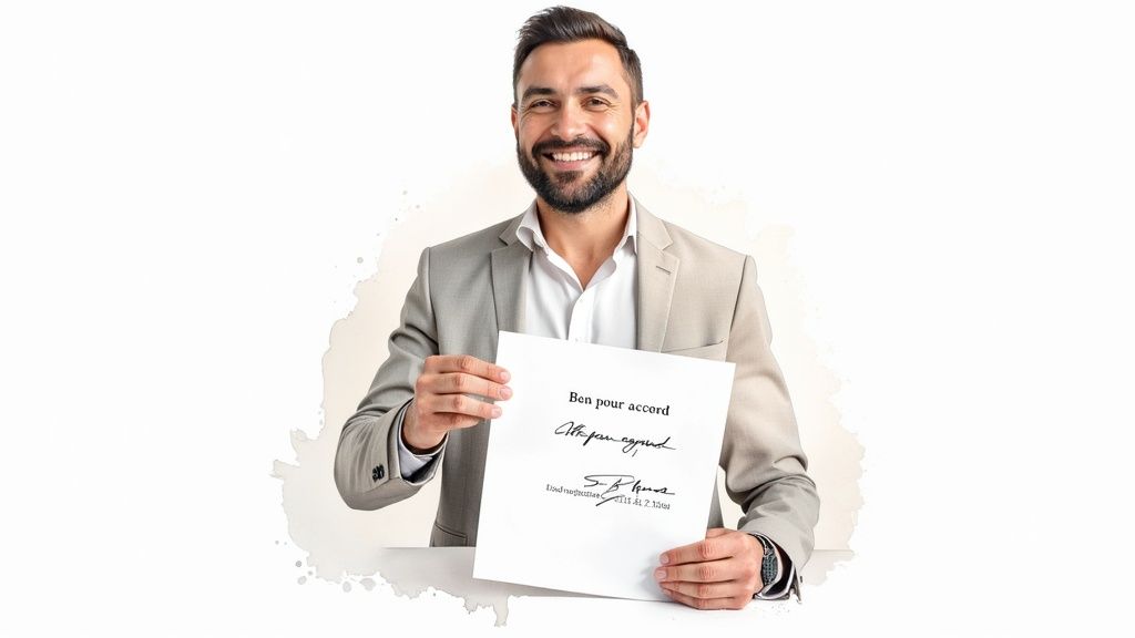 Un entrepreneur finalisant une facture sur son ordinateur