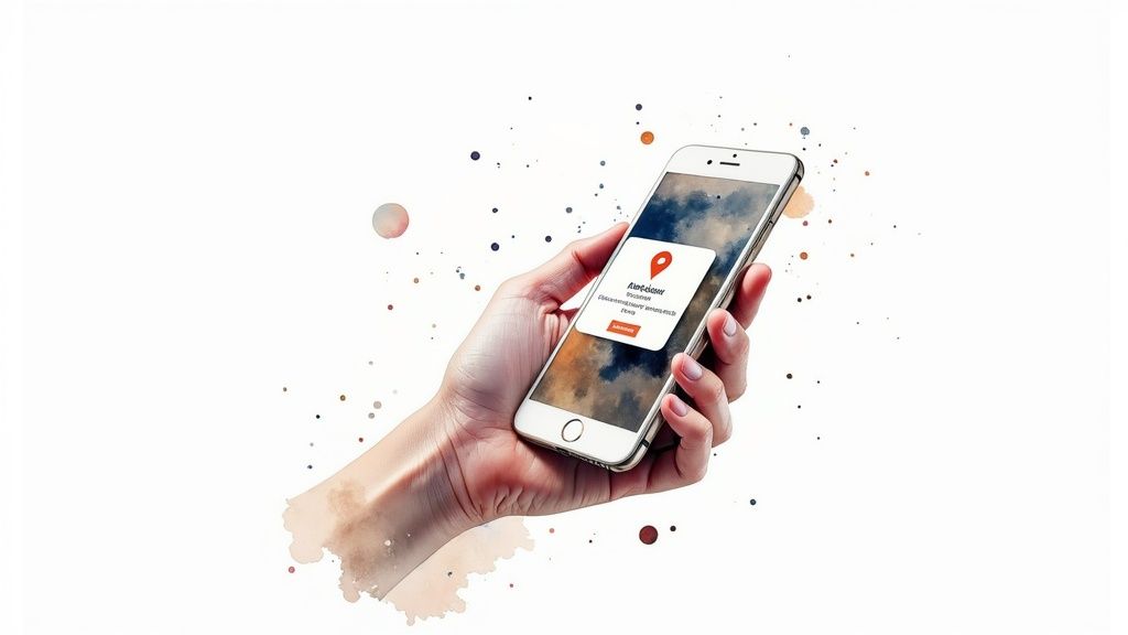 Personne utilisant un smartphone devant un cadenas numérique symbolisant la sécurité bancaire