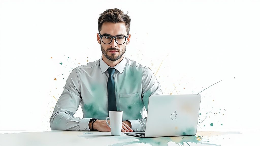 Entrepreneur consultant des offres de banques professionnelles sur un ordinateur portable