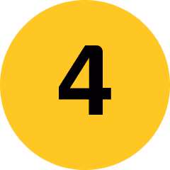Black number 4 centered inside a yellow circle.