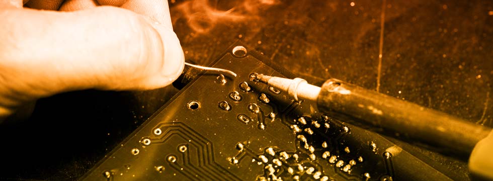 Soldering the electronic prototype from the beginning.