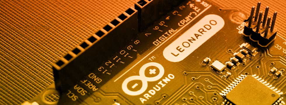 An Arduino Leonardo is a common board used for electronic prototyping