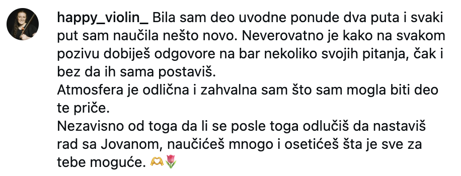 Testimonial happy violin