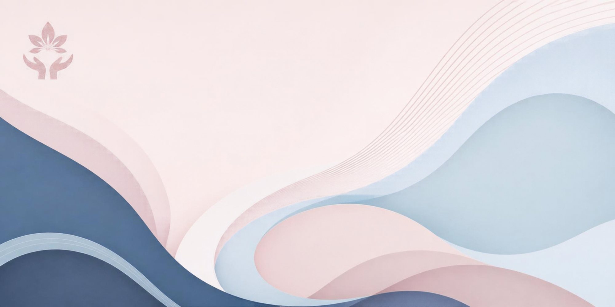 Pastel abstract landscape in pink and blue