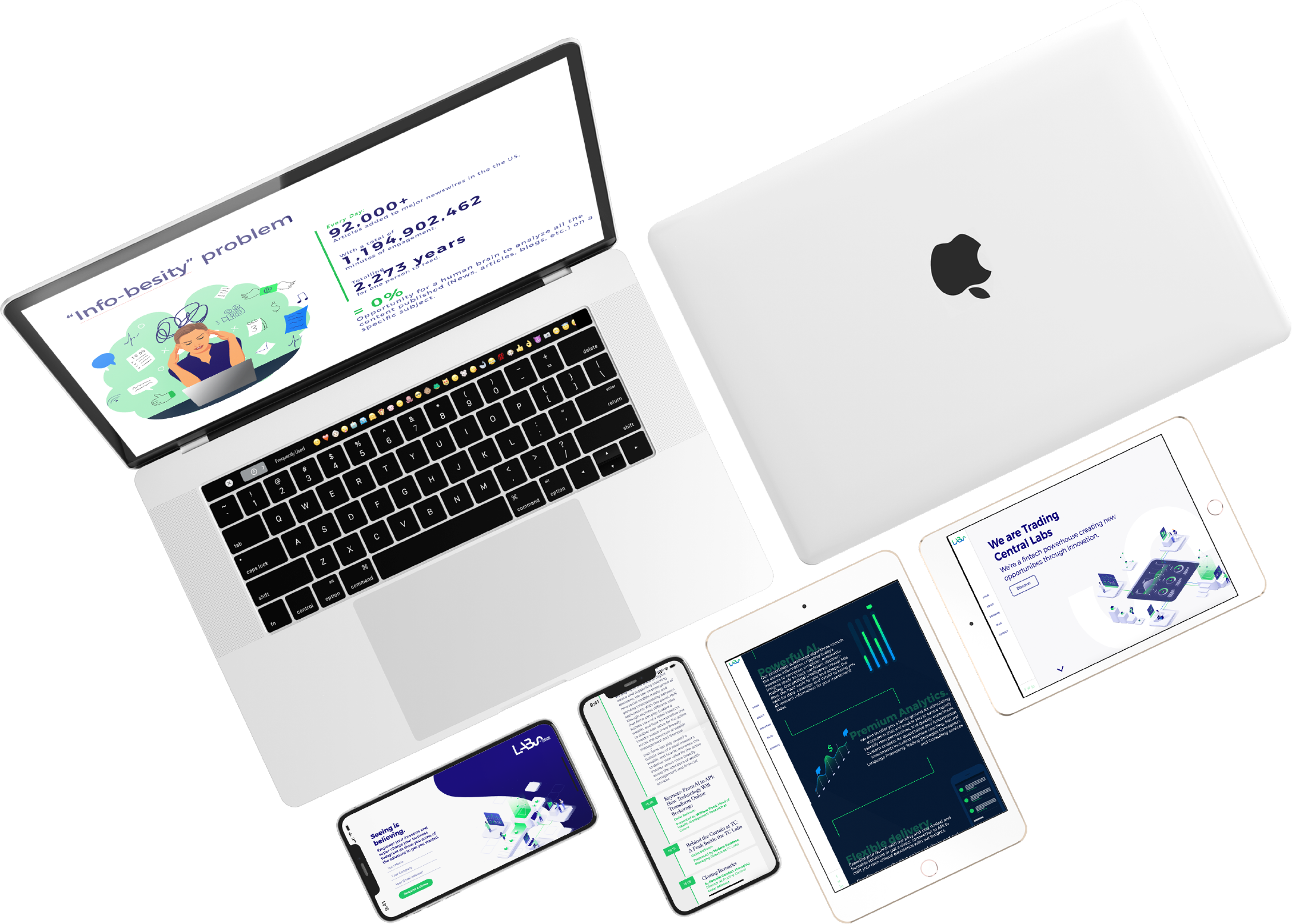 Mockup of multiple materials for TC Labs
