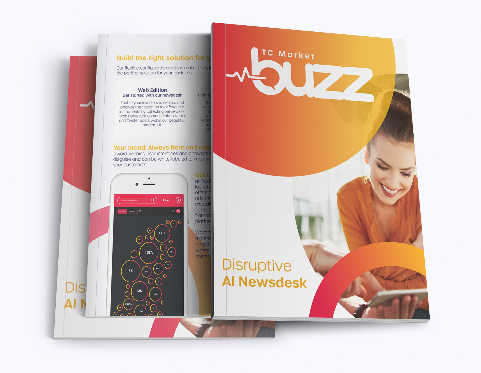 Mockup of the Buzz conference brochure
