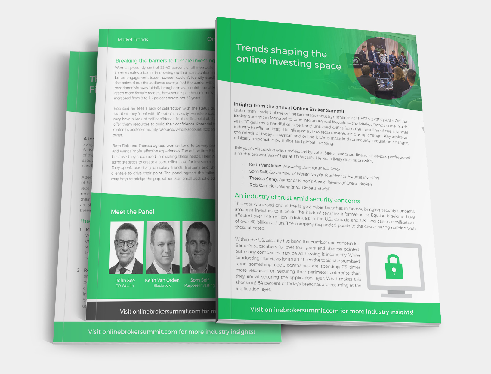 Mockup of key findings insights derived from the event