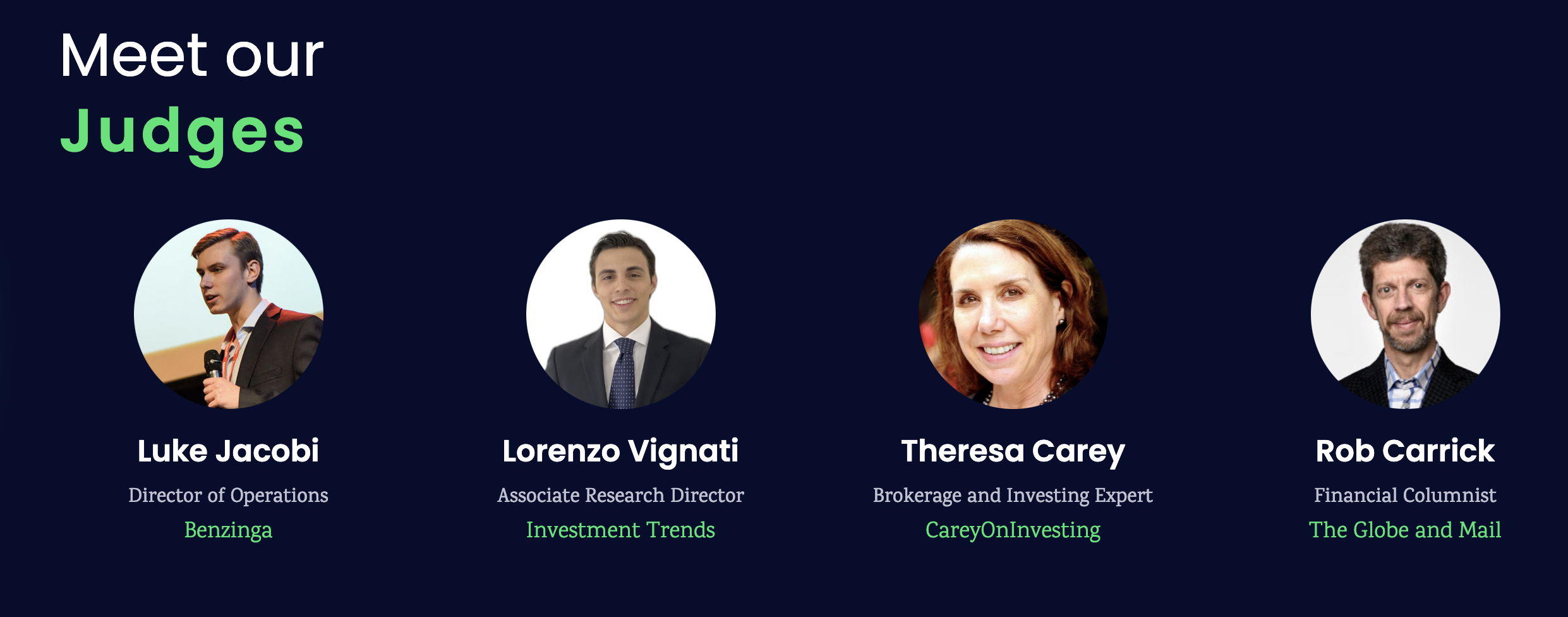 Judge panel from the first Digital Wealth Awards in 2023
