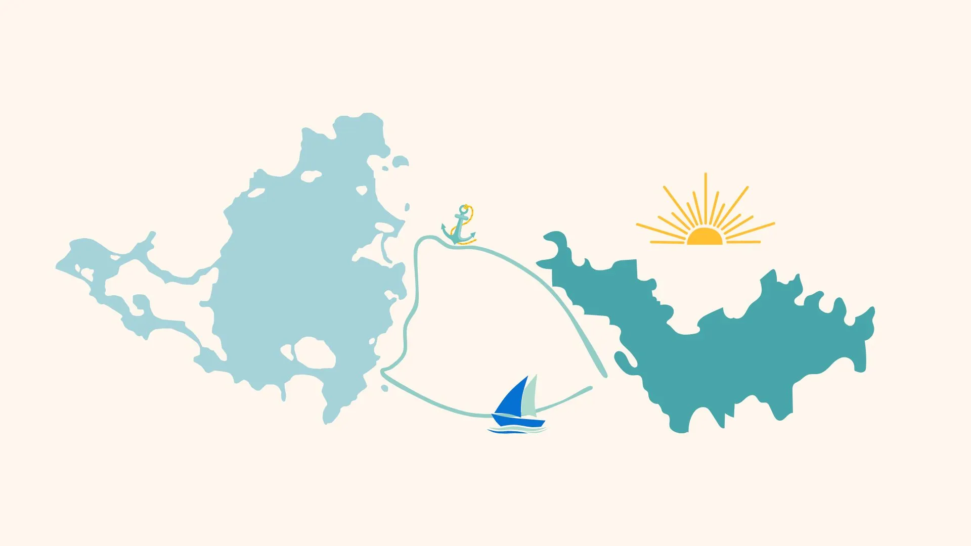 Illustration présentant le parcours autour des îles