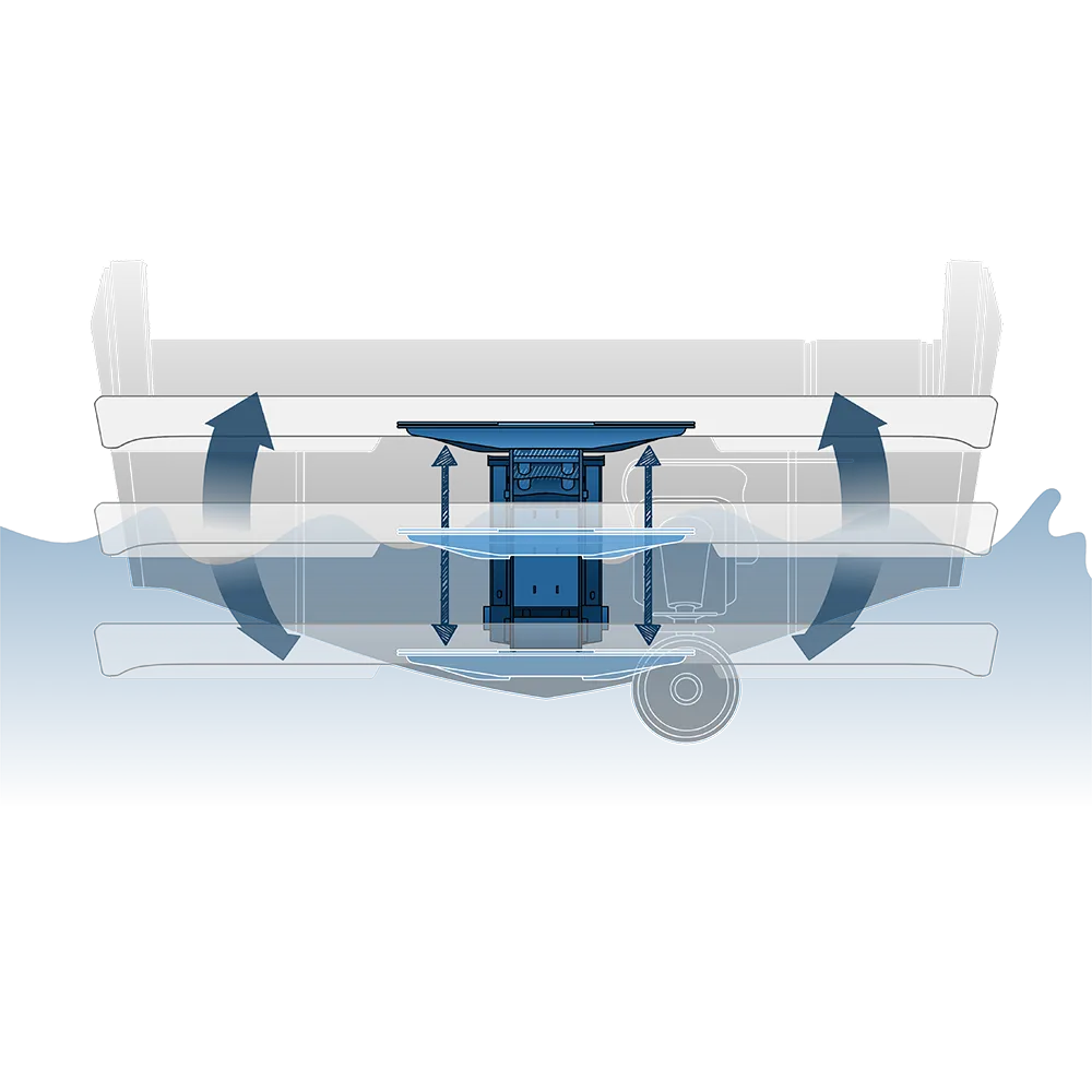 Technical illustration of the Einarm-Lift — mechanism detail by H+B technics