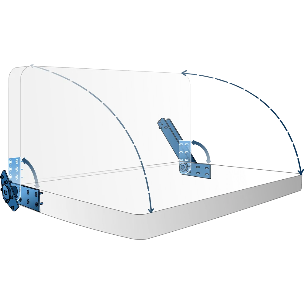 Technical illustration of the Garage Seat — operational sequence by H+B technics