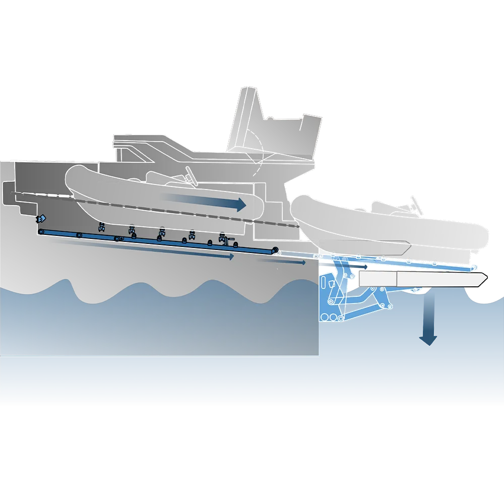 Technische Illustration des Launch Systems – Querschnittansicht von H+B technics