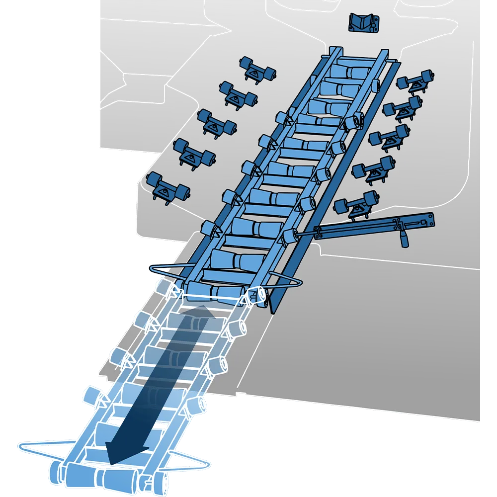 Technische Illustration des Launch Systems – Betriebssequenz von H+B technics