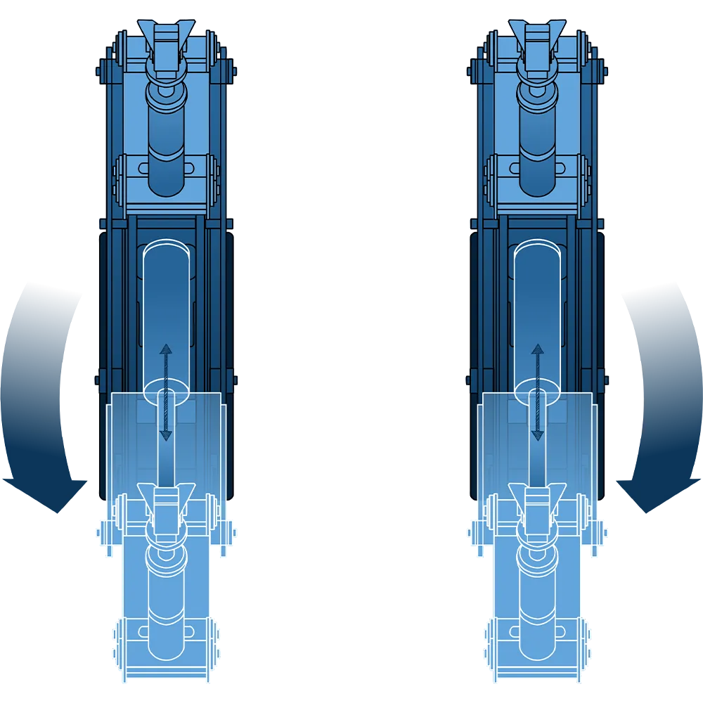 Technical illustration of the Lift System with Tilt Function — component detail by H+B technics