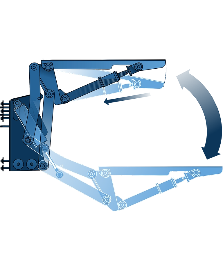 Technical illustration of the Lift System with Tilt Function for the product category overview by H+B technics