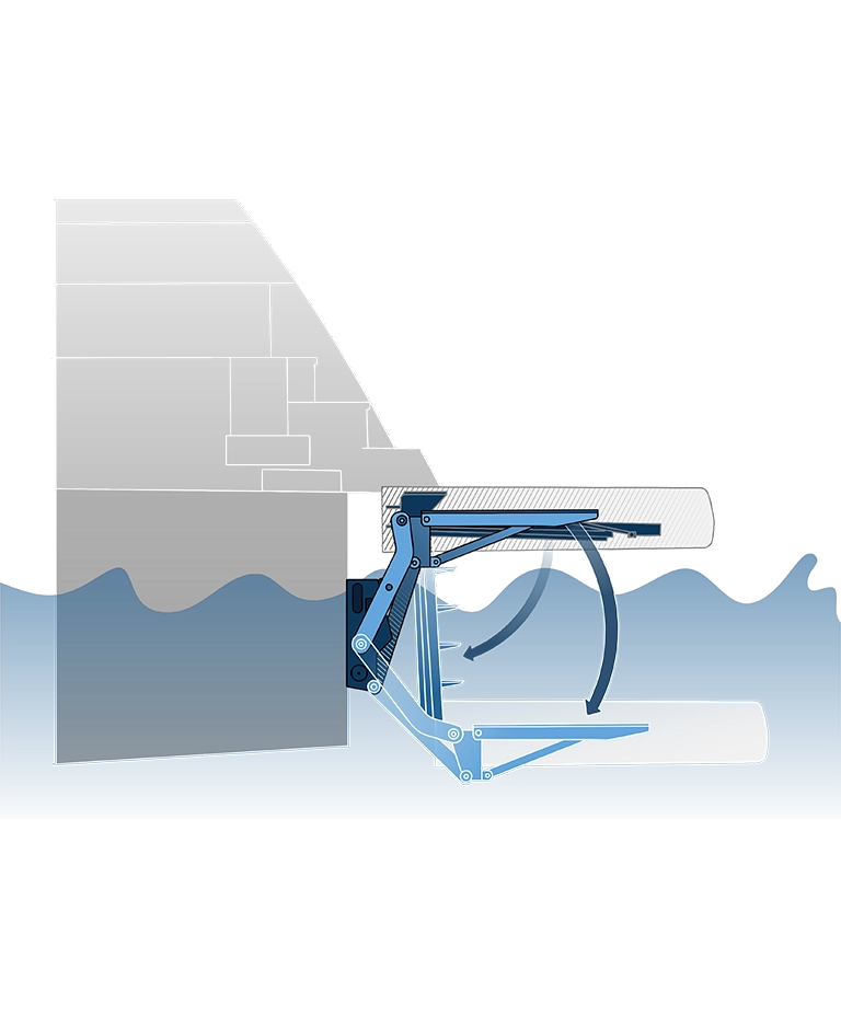 Technical illustration of the Mechanical Swimming Ladder for the product category overview by H+B technics