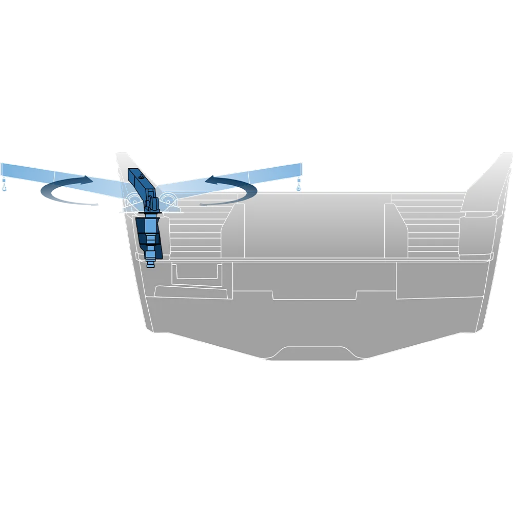 Technical illustration of the Schwenkkran — cross-section view by H+B technics