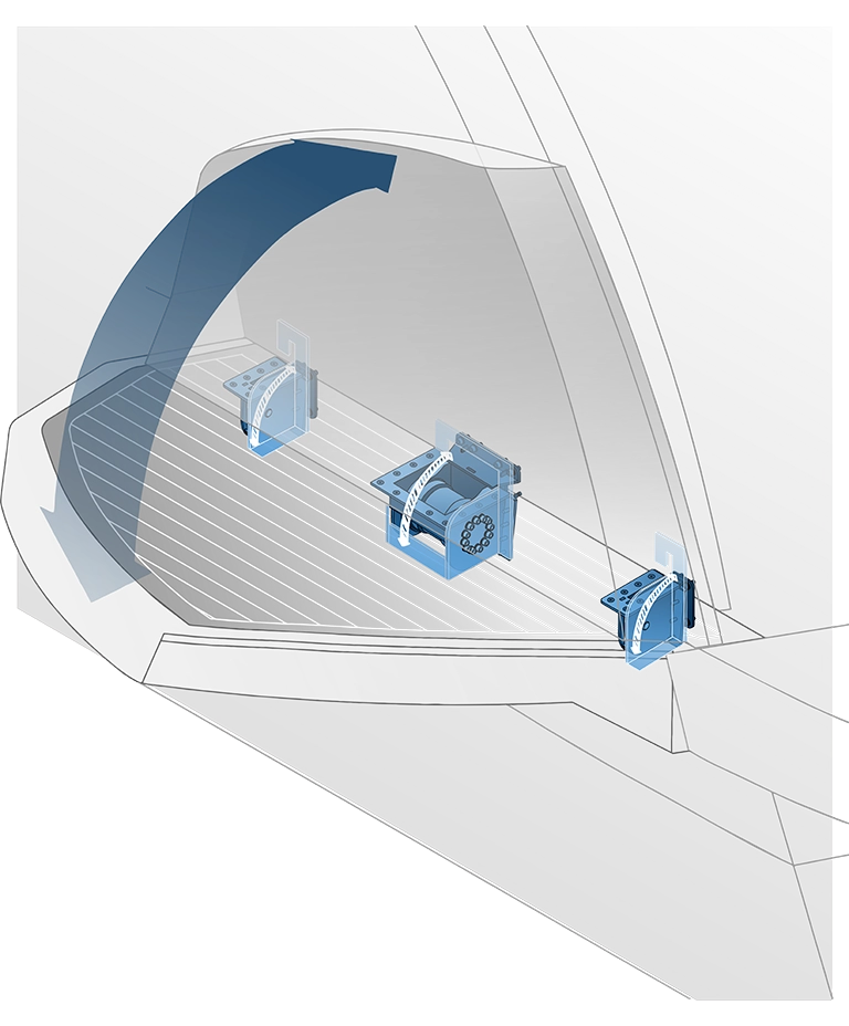 Technical illustration of the Side Balcony for the product category overview by H+B technics