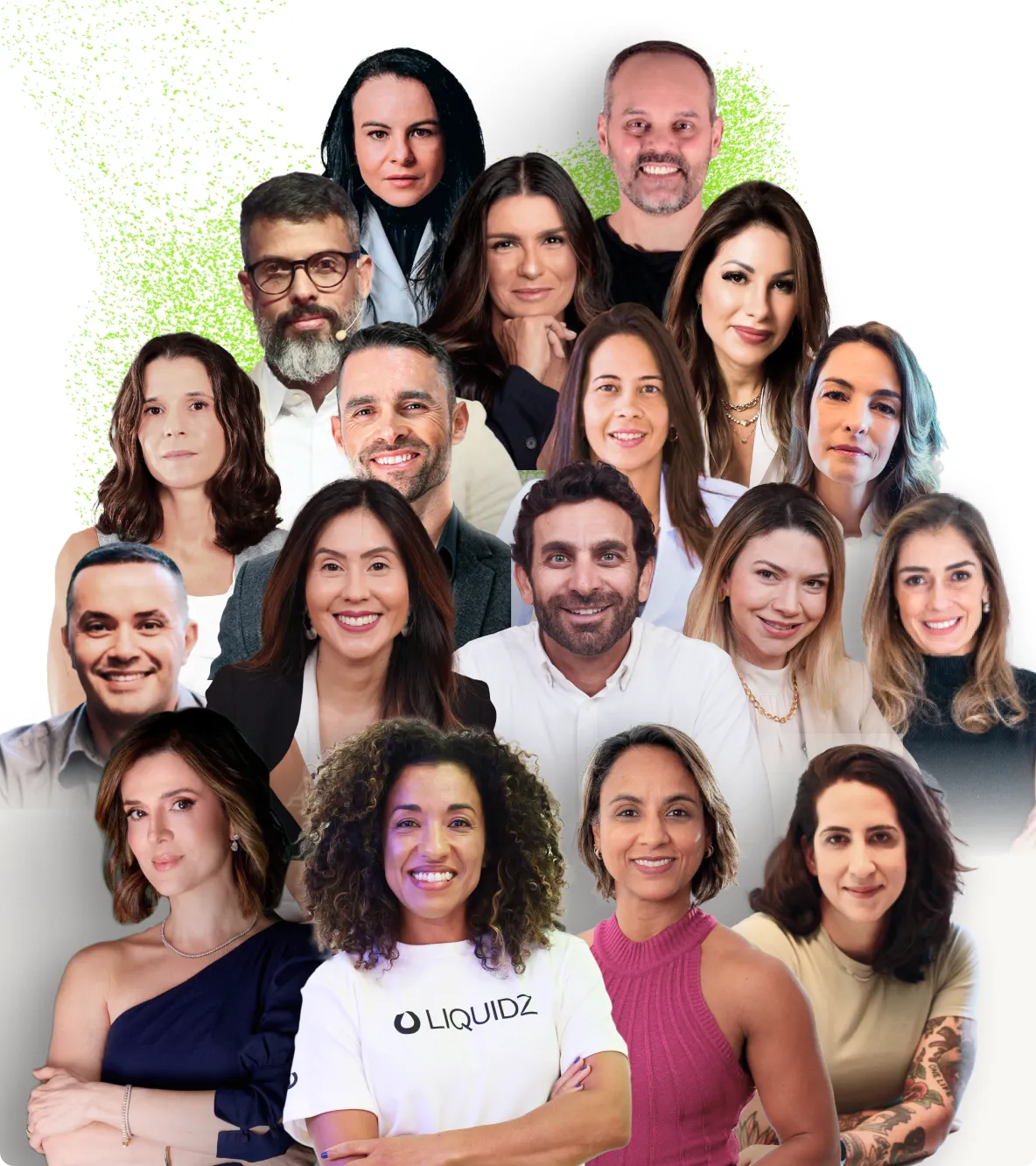 Colagem com profissionais de saúde formados no Curso LIQUIDZ de Hidratação Funcional