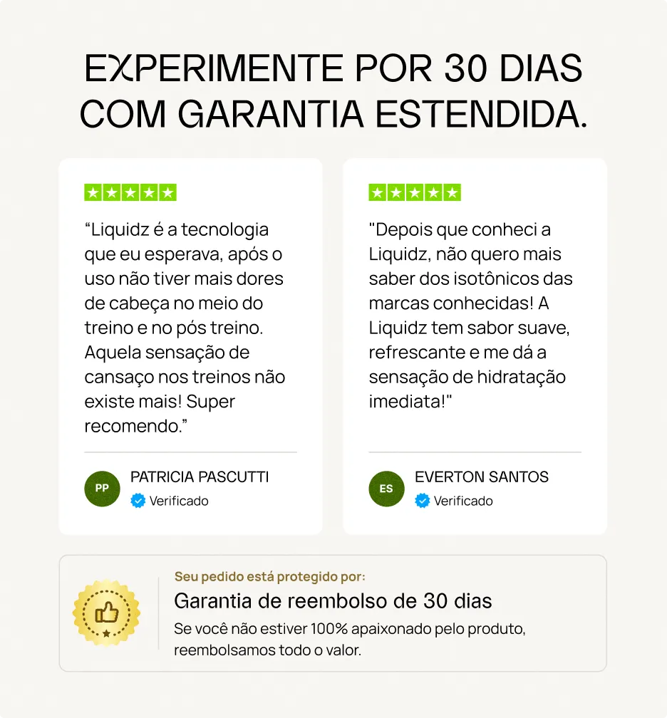 Experimente por 30 dias com garantia estendida: depoimentos verificados e garantia de reembolso de 30 dias
