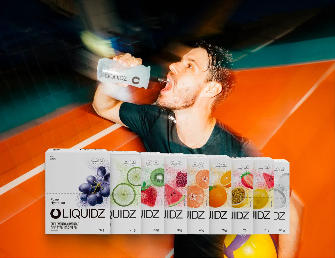 Caixa de LIQUIDZ Limonada Tropical: eletrólitos em sachê, zero açúcares